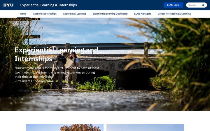 Screenshot of experience.byu.edu