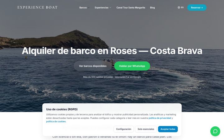 Screenshot of experienceboat.es
