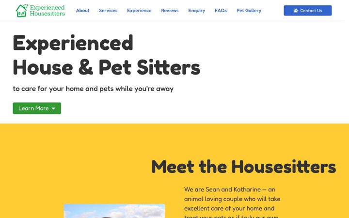 Screenshot of experiencedhousesitters.com