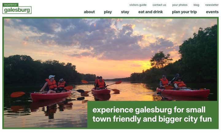 Screenshot of experiencegalesburg.com