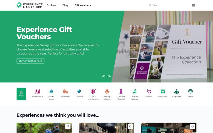Screenshot of experiencehampshire.uk
