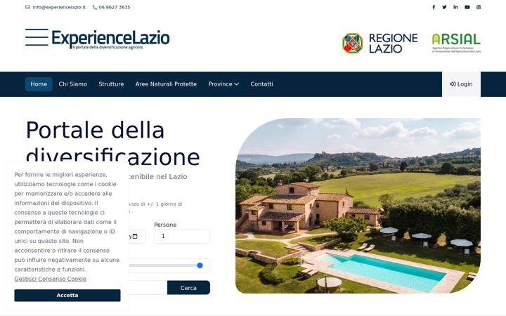 Screenshot of experiencelazio.it