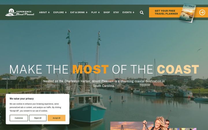 Screenshot of experiencemountpleasant.com