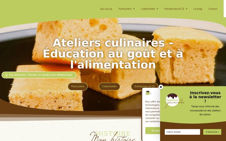 Screenshot of experiences-gourmandes.fr