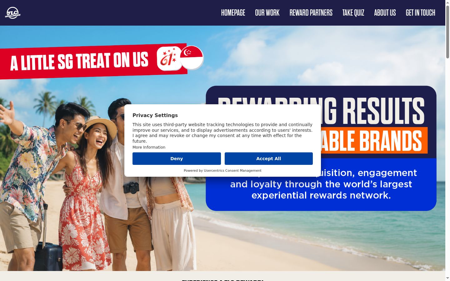 Screenshot of the consent banner shown before any interaction