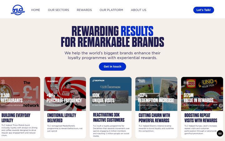 Screenshot of experiencetlcrewardsau.com