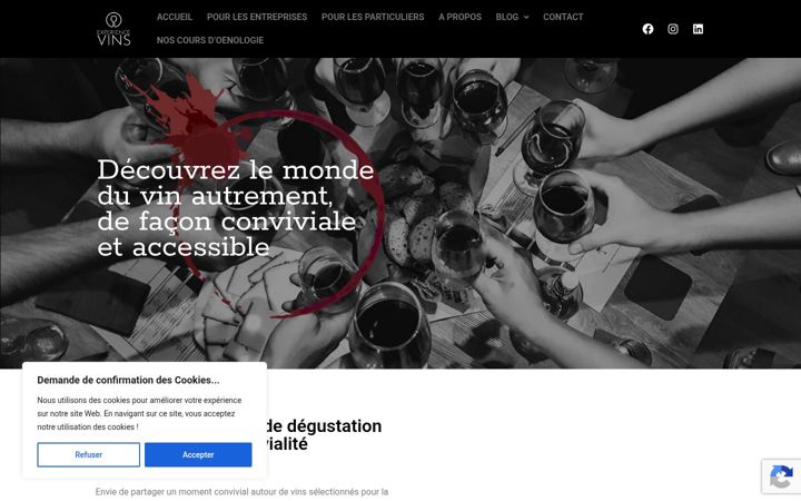 Screenshot of experiencevins.com