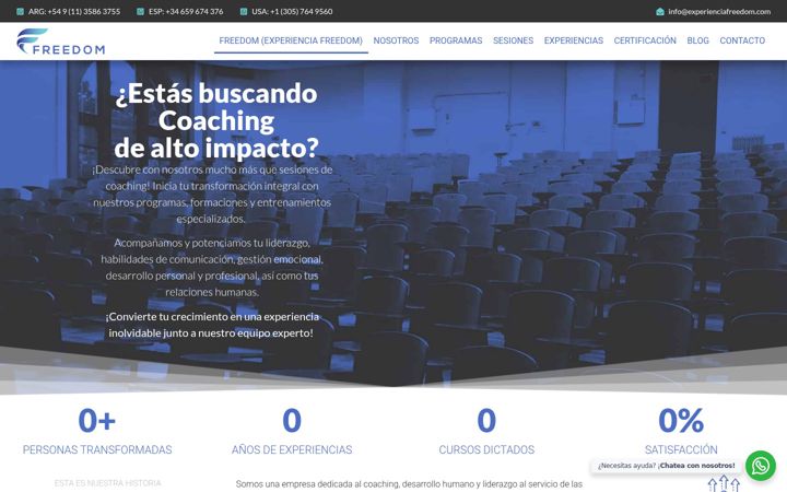 Screenshot of experienciafreedom.com