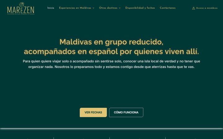 Screenshot of experienciamaldivas.com