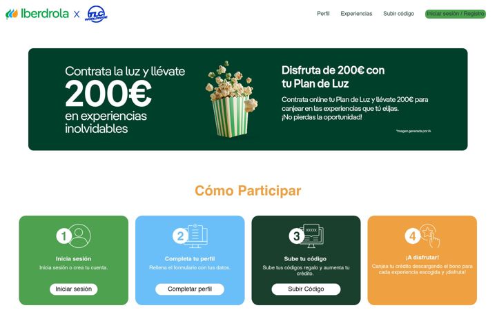 Screenshot of experienciasiberdrola.es