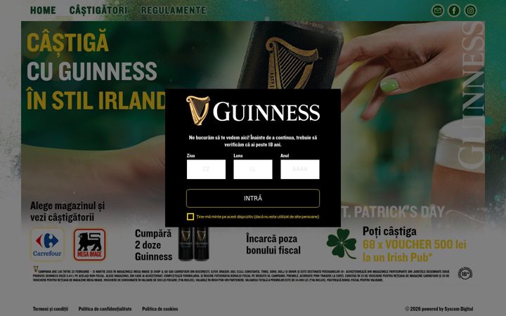 Screenshot of experientaguinness.ro