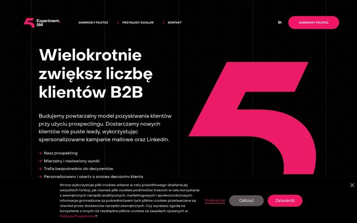 Screenshot of experiment5m.com