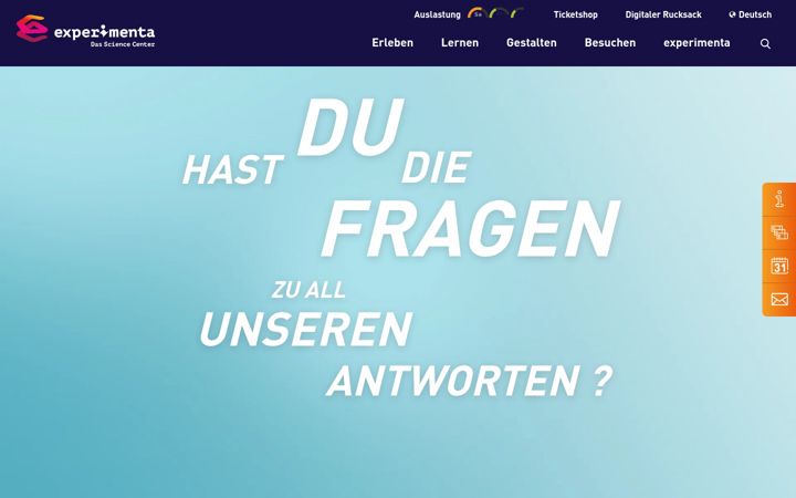 Screenshot of experimenta.science