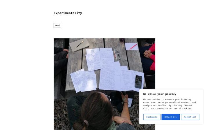 Screenshot of experimentality.org