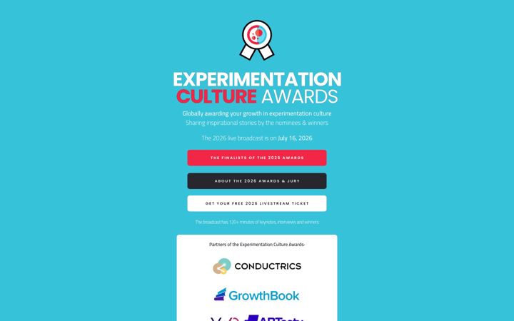 Screenshot ta' experimentationcultureawards.com