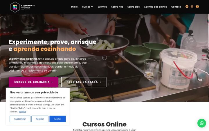 Skærmbillede af experimentecozinha.com.br