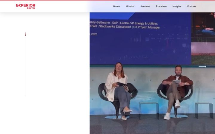 Screenshot of experior.digital