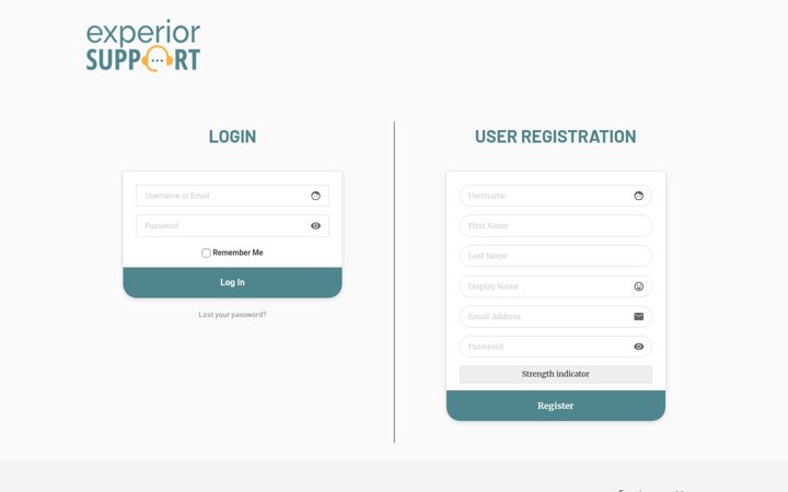 Screenshot of experior.support