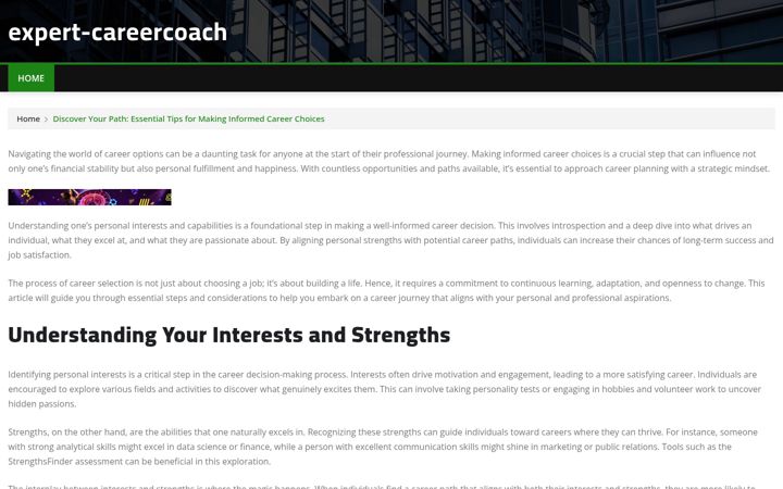 Screenshot of expert-careercoach.com