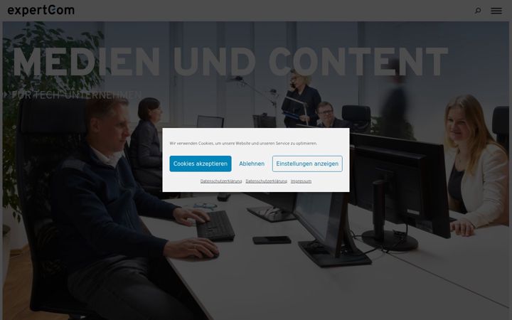 Zrzut ekranu expert-communication.de
