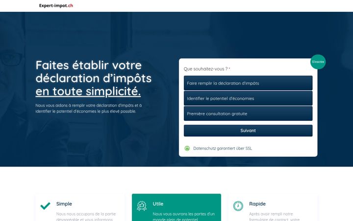 Screenshot ta' expert-impot.ch