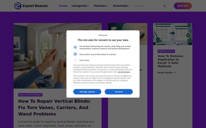 Screenshot of expertbeacon.com