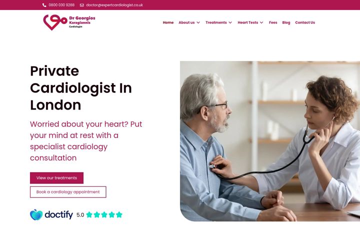 Skærmbillede af expertcardiologist.co.uk