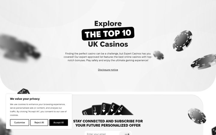 Screenshot of expertcasinos.com