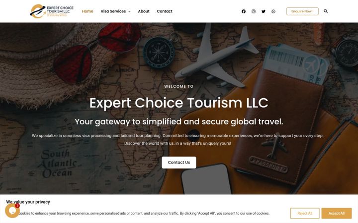 Screenshot of expertchoicetours.com