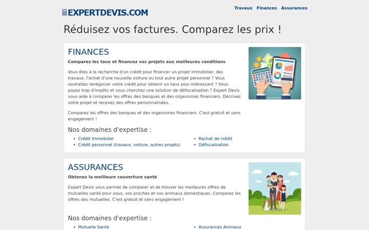 Screenshot of expertdevis.com