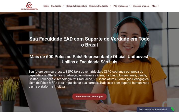 Skærmbillede af experteducacional.com.br