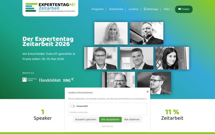 Captură de ecran a expertentag-zeitarbeit.de