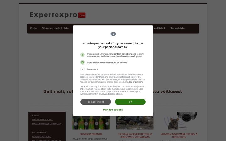 Screenshot of expertexpro.com