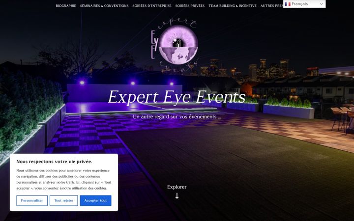 Screenshot of experteyeevents.com