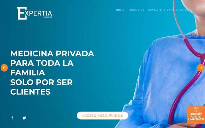 Screenshot of expertiaseguros.com