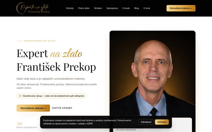 Screenshot von expertinazlato.sk