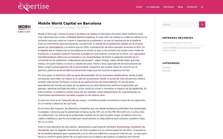 Screenshot of expertise.es