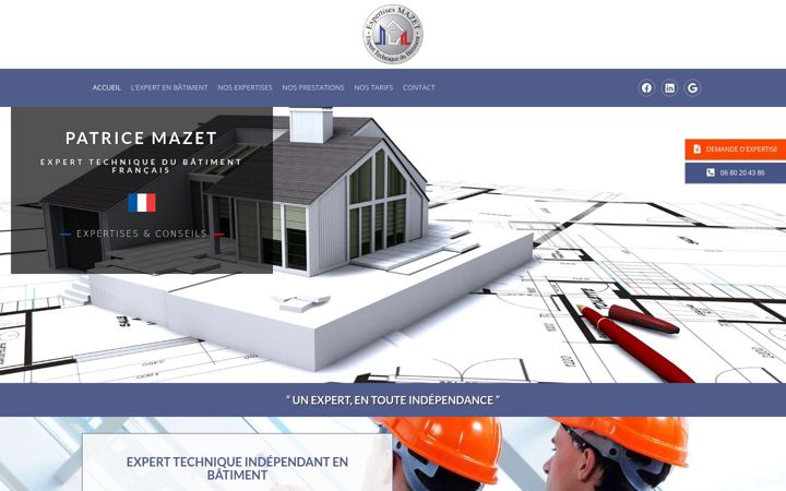 Screenshot of expertises-mazet.fr