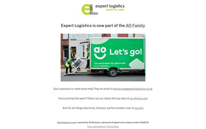 Screenshot of expertlogistics.co.uk