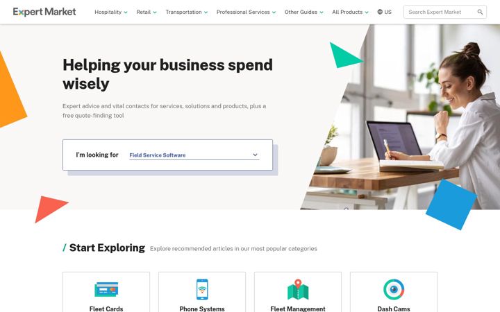 Screenshot of expertmarket.com