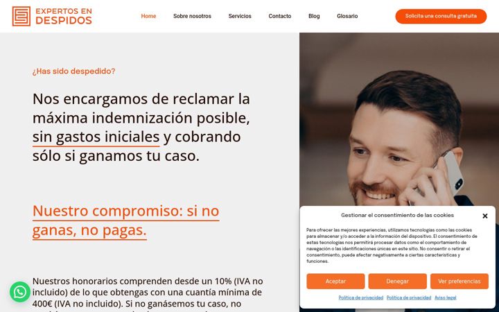 Screenshot of expertosendespidos.com
