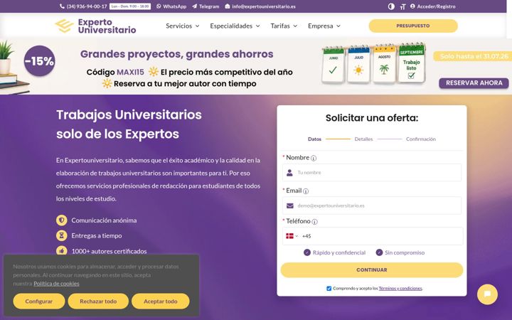 Screenshot of expertouniversitario.es