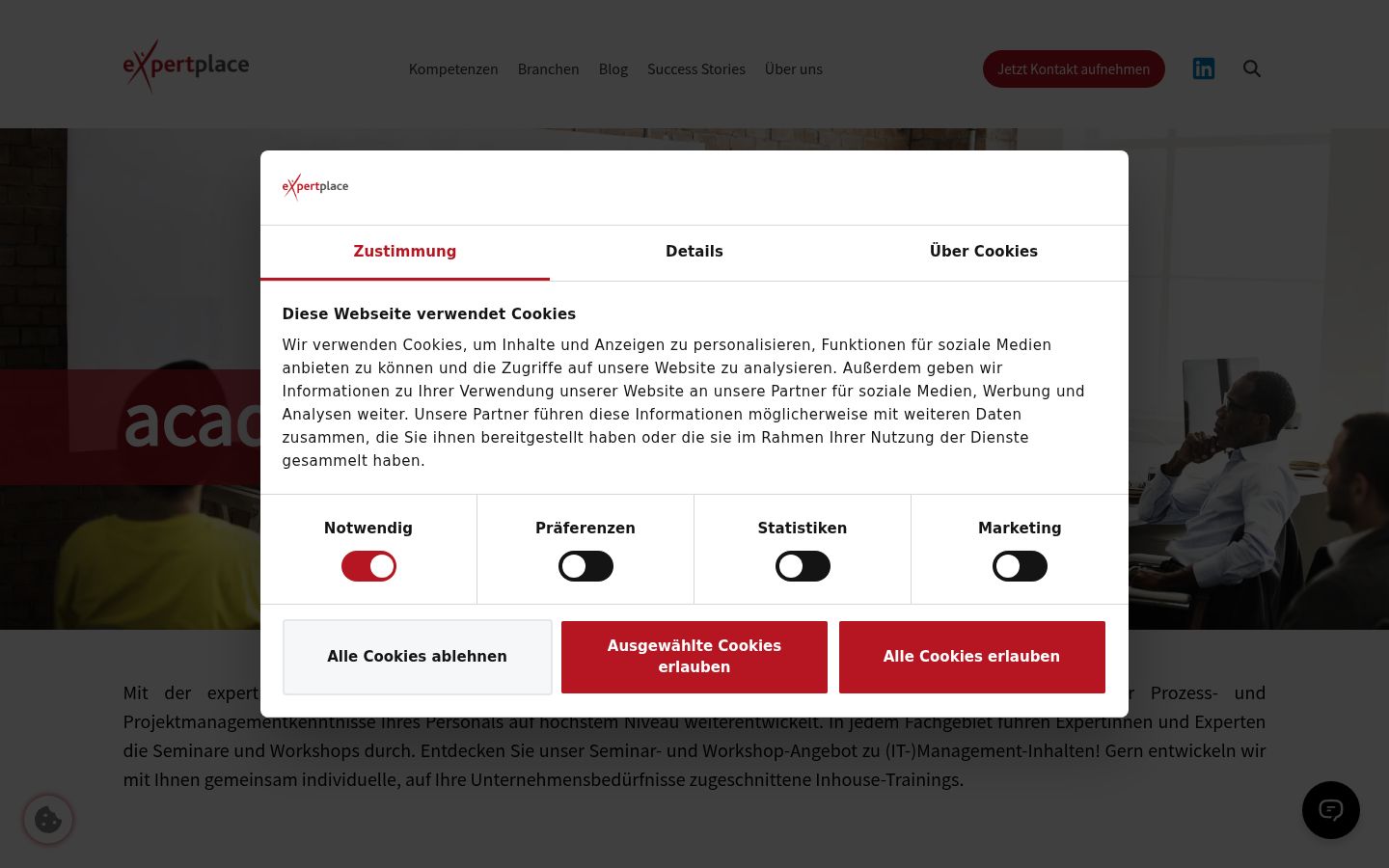 Screenshot tal-banner tal-kunsens muri qabel kwalunkwe interazzjoni