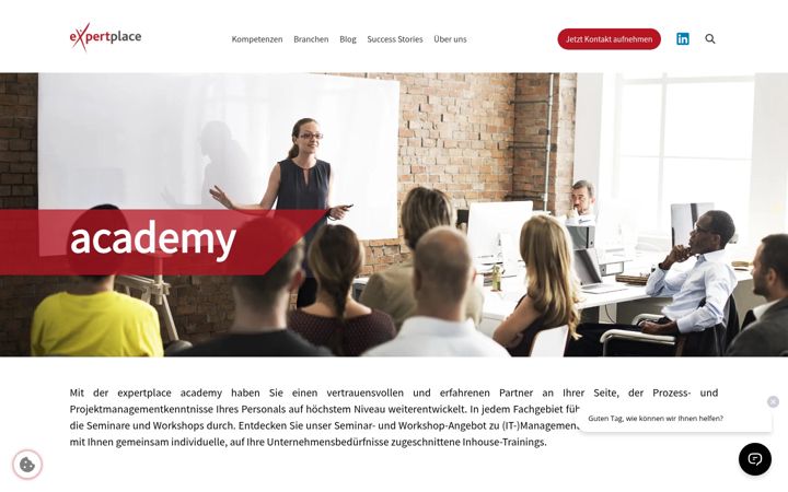 Screenshot of expertplace-academy.de