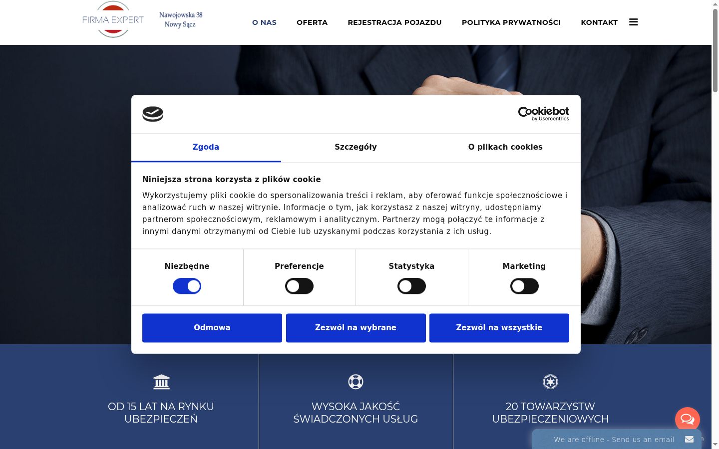 Snímka obrazovky banera súhlasu zobrazeného pred akoukoľvek interakciou