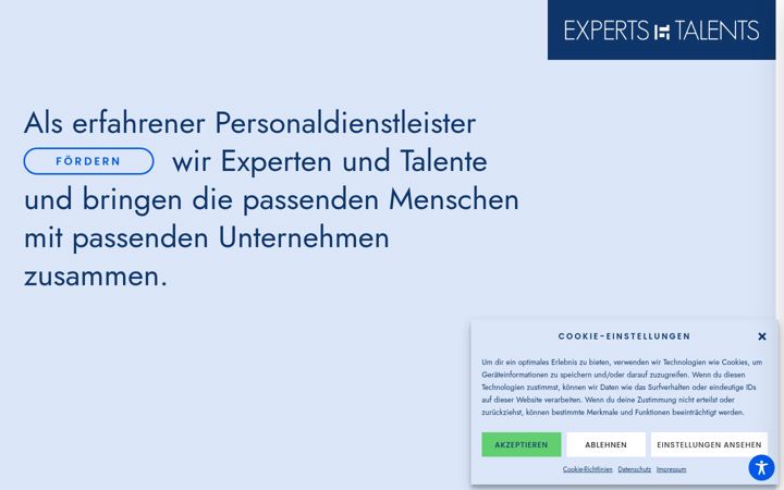 Posnetek zaslona experts-talents.de