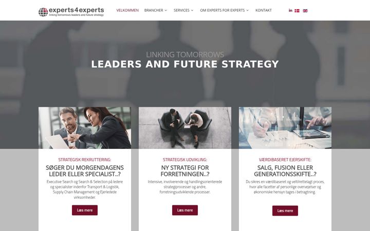 Screenshot of experts4experts.dk