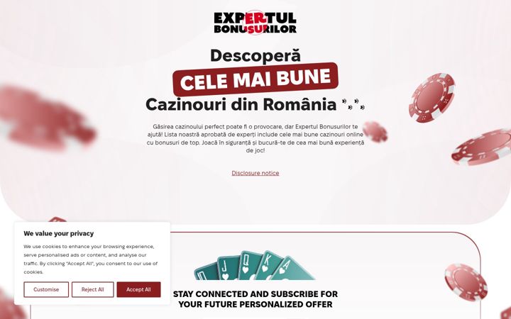 Screenshot of expertulbonusurilor.com