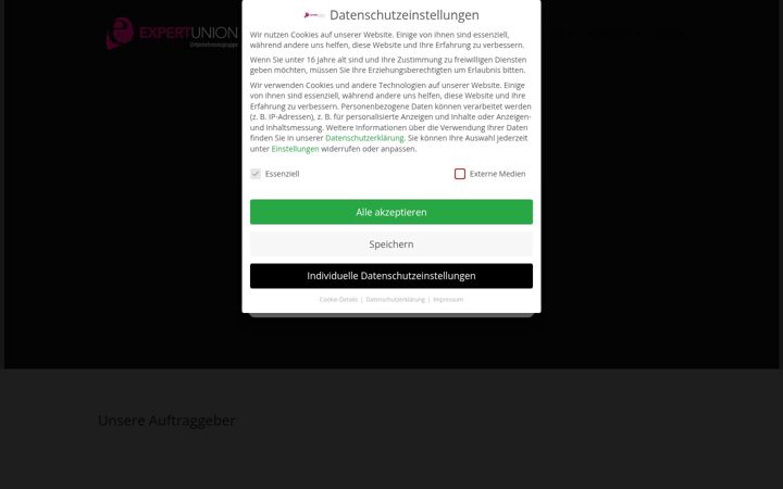 Posnetek zaslona expertunion.de