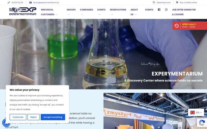 Screenshot of experymentarium.pl